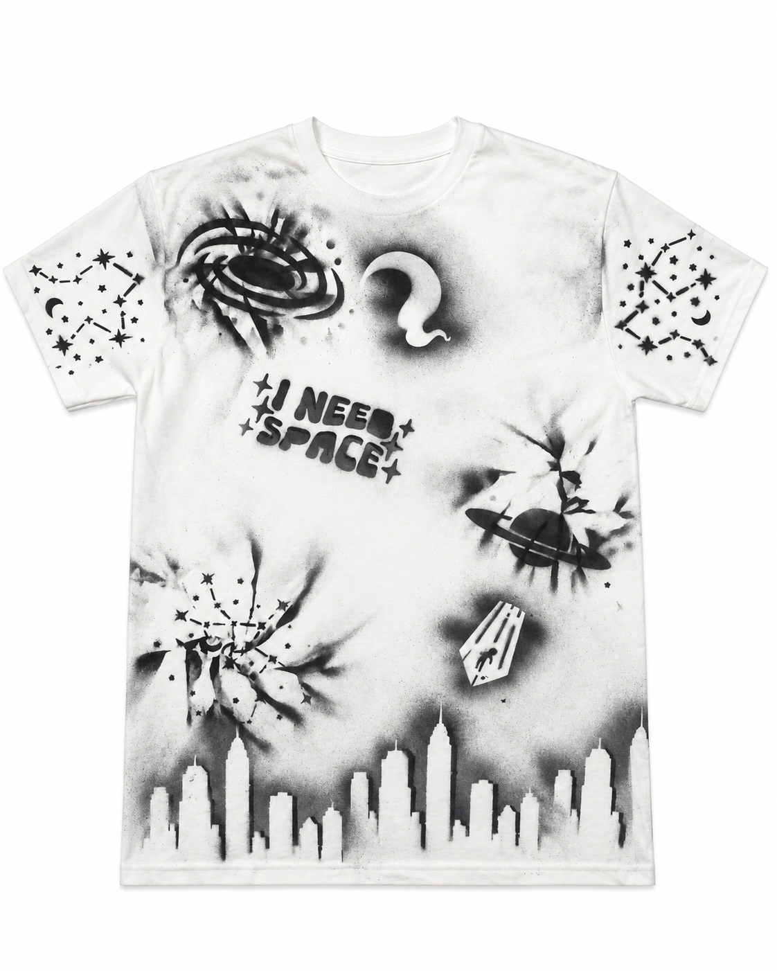 Space Tee — White/Black