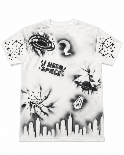 Space Tee — White/Black