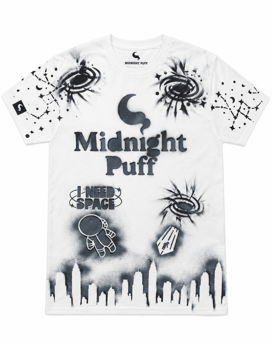 Space Tee — White/Black