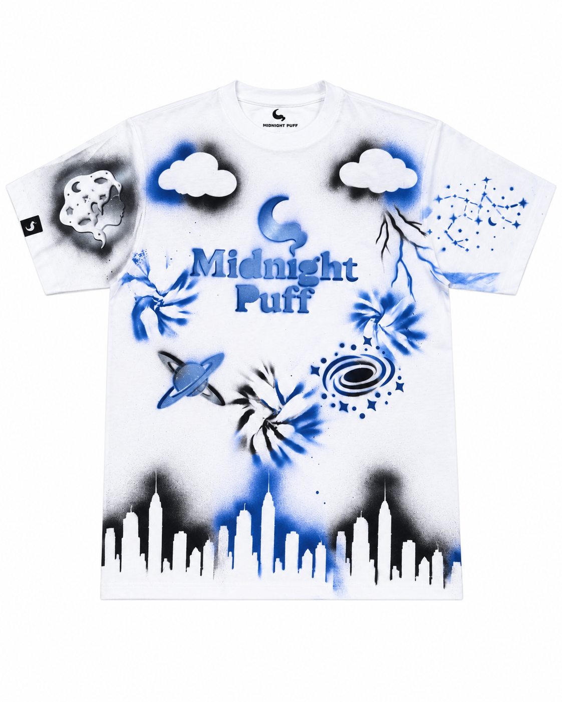 Space Tee — White/Blue/Black