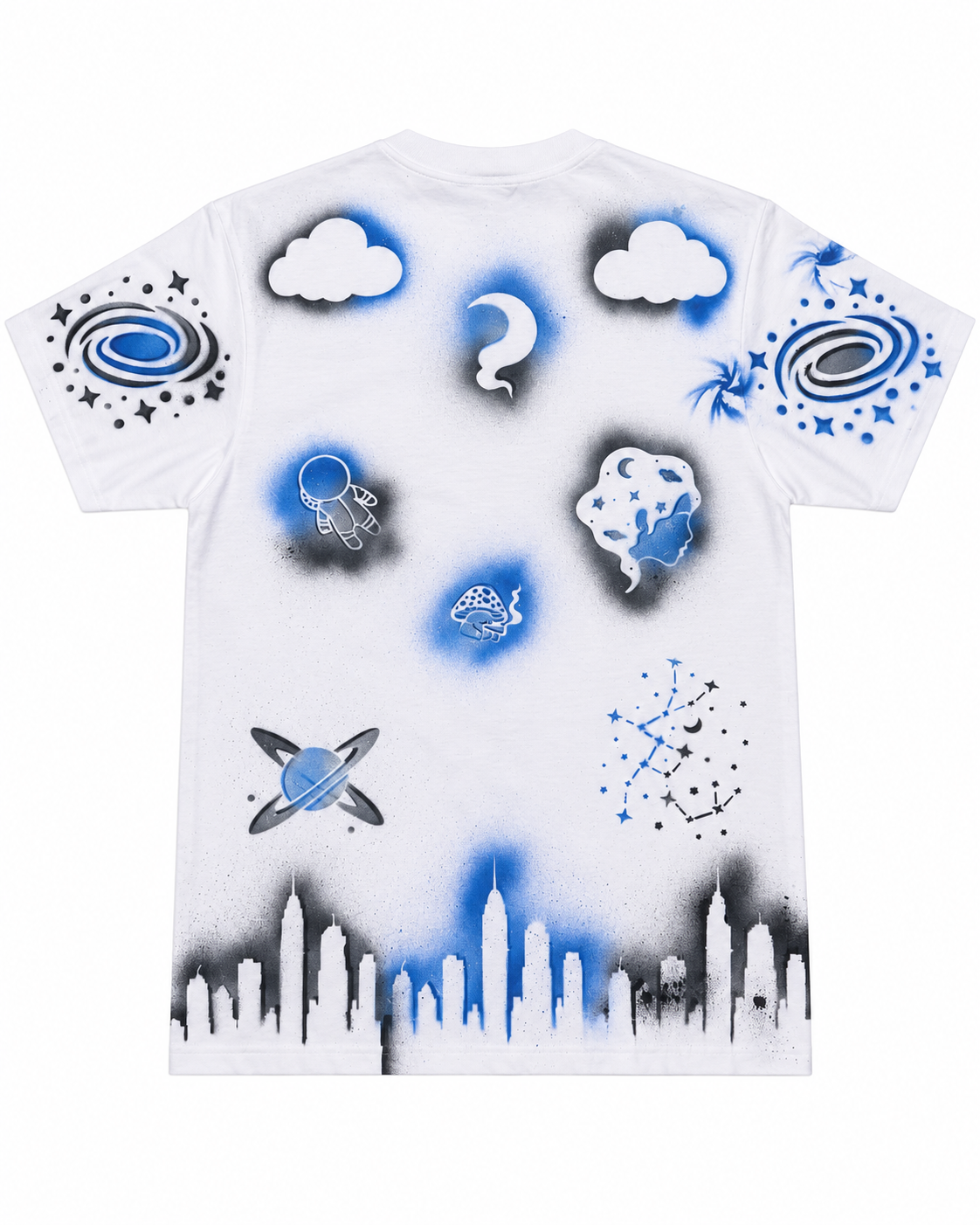 Space Tee — White/Blue/Black