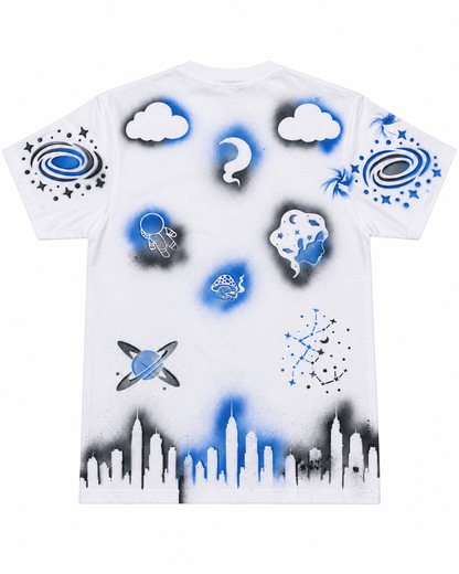 Space Tee — White/Blue/Black
